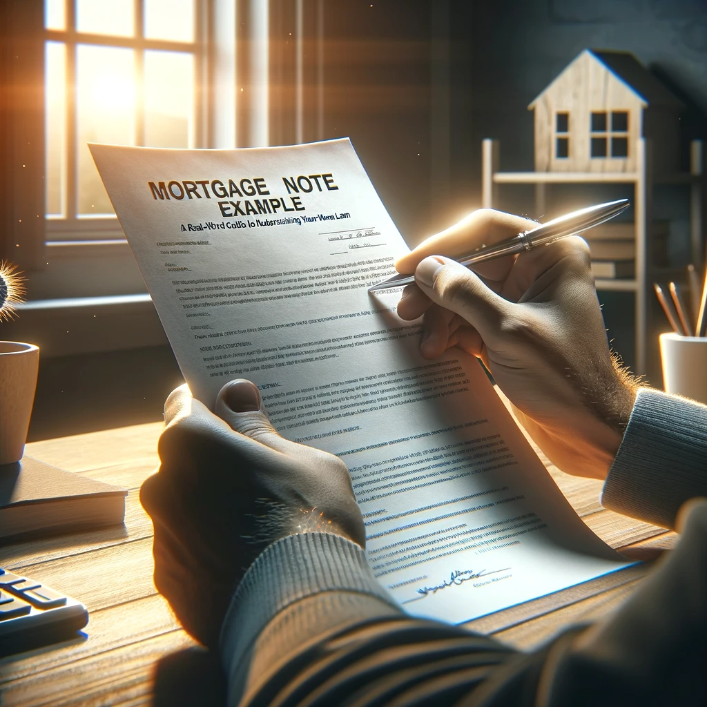 A person sitting at a desk, studying a mortgage note with a calculator and a cup of coffee, symbolizing a hands-on approach to understanding home loans.