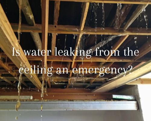 a waterflowing due to roof leakage