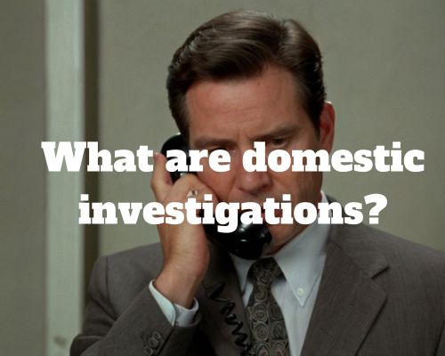 an investigator taking a phone call