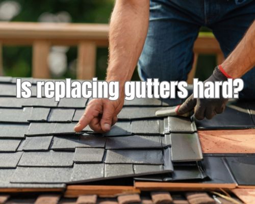 a worker easily replace gutters in a roof