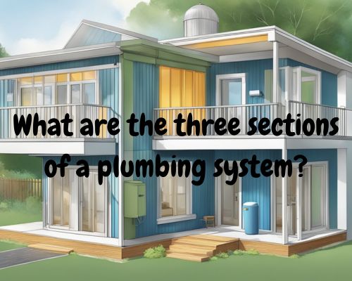 A house with three distinct sections supply, drainage, and venting, each with its own set of pipes and fixtures