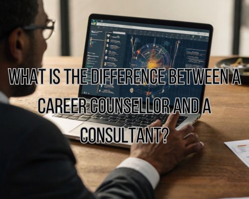 a career consultant showing a figure