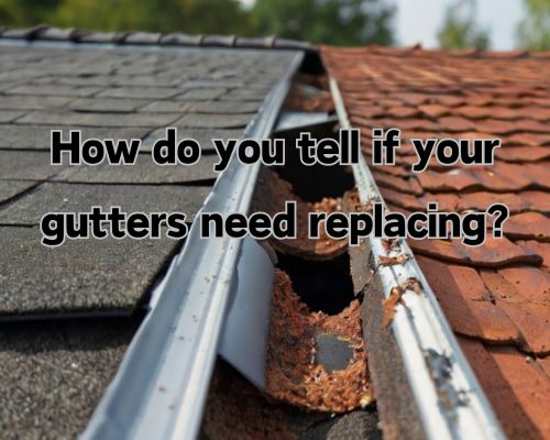 a damaged roof gutter in need for replacing