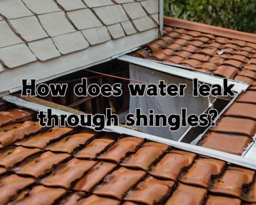 a shingled roof with damages and leakage