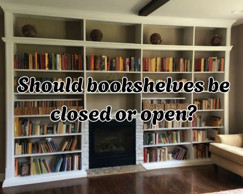 Modern living room with a white built-in bookcase.