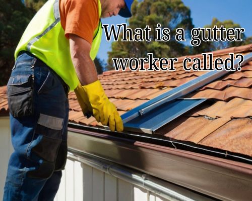 a gutter worker working on gutter maintenance