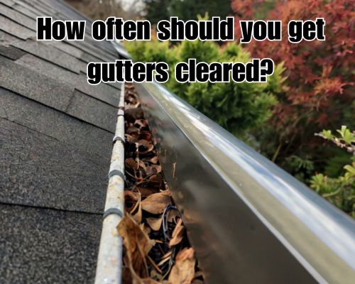 Dirty gutter ready for cleaning.