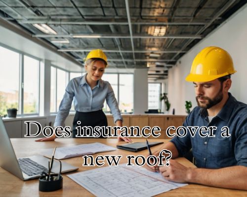 roofing company workers in the office