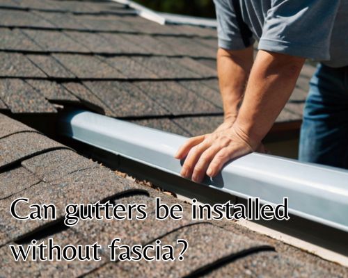 Freshly fitted rain gutter on roof.